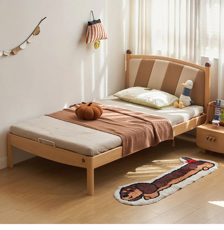 Beech Solid Wood Children's Modern Simple Single Bed