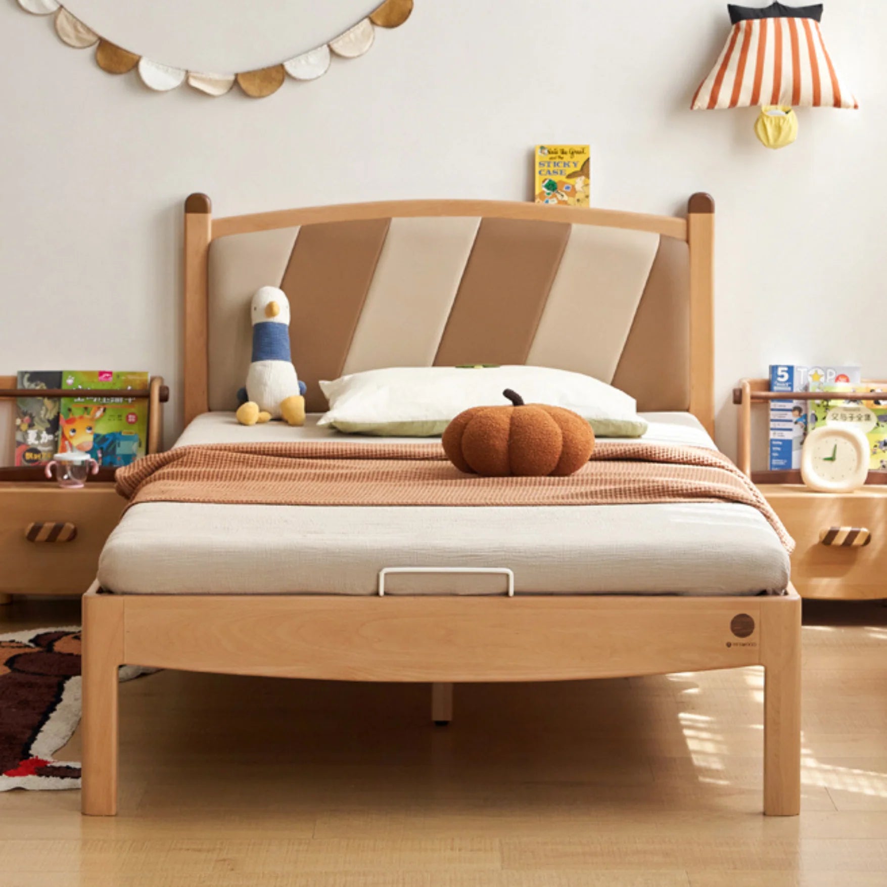 Beech Solid Wood Children's Modern Simple Single Bed
