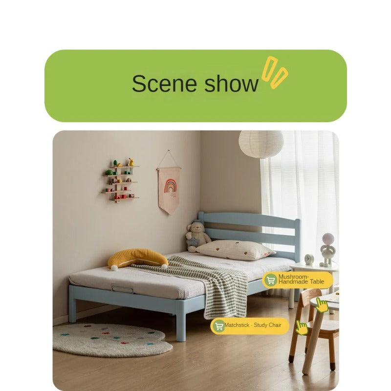 Rubber Wood Children's Modern Simple Bed Boys Girls
