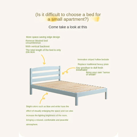 Rubber Wood Children's Modern Simple Bed Boys Girls