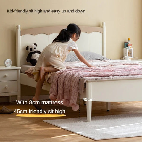 Poplar Solid Wood Children's Modern Bed<