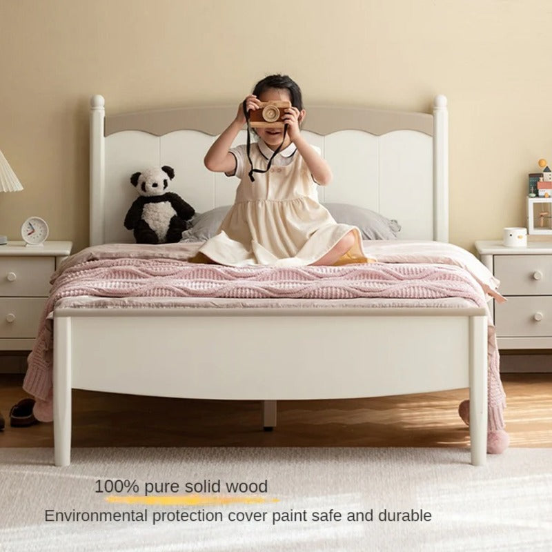 Poplar Solid Wood Children's Modern Bed<