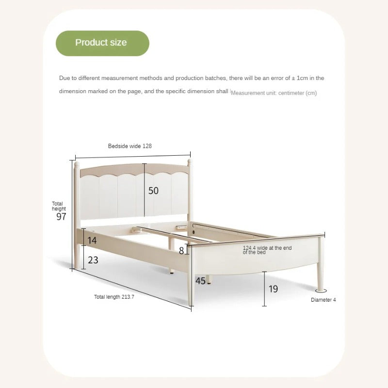 Poplar Solid Wood Children's Modern Bed<