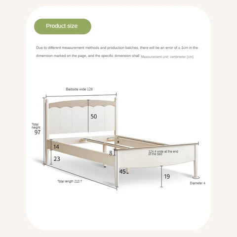 Poplar Solid Wood Children's Modern Bed<