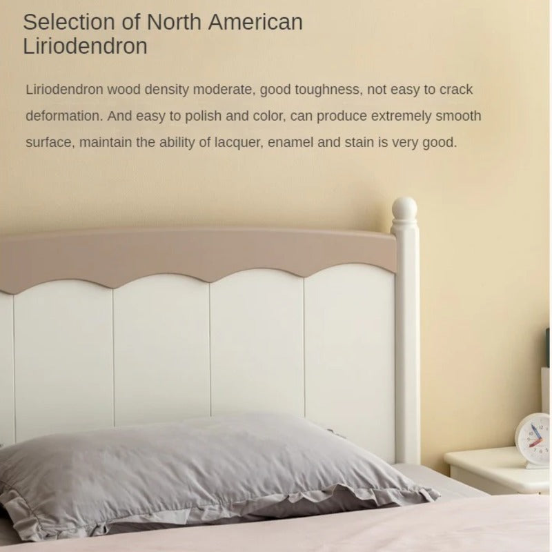 Poplar Solid Wood Children's Modern Bed<
