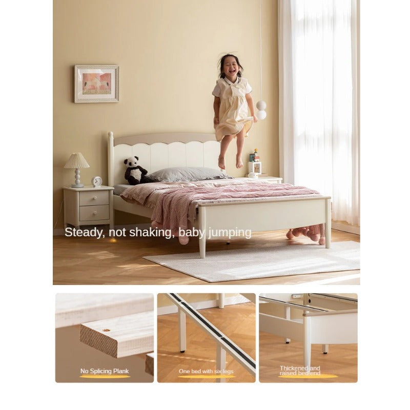 Poplar Solid Wood Children's Modern Bed<