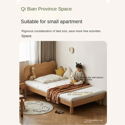 Beech Solid Wood Children's Single Bed