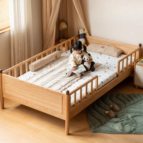 Beech, Oak Solid Wood Children's Bed Widened Guardrail<