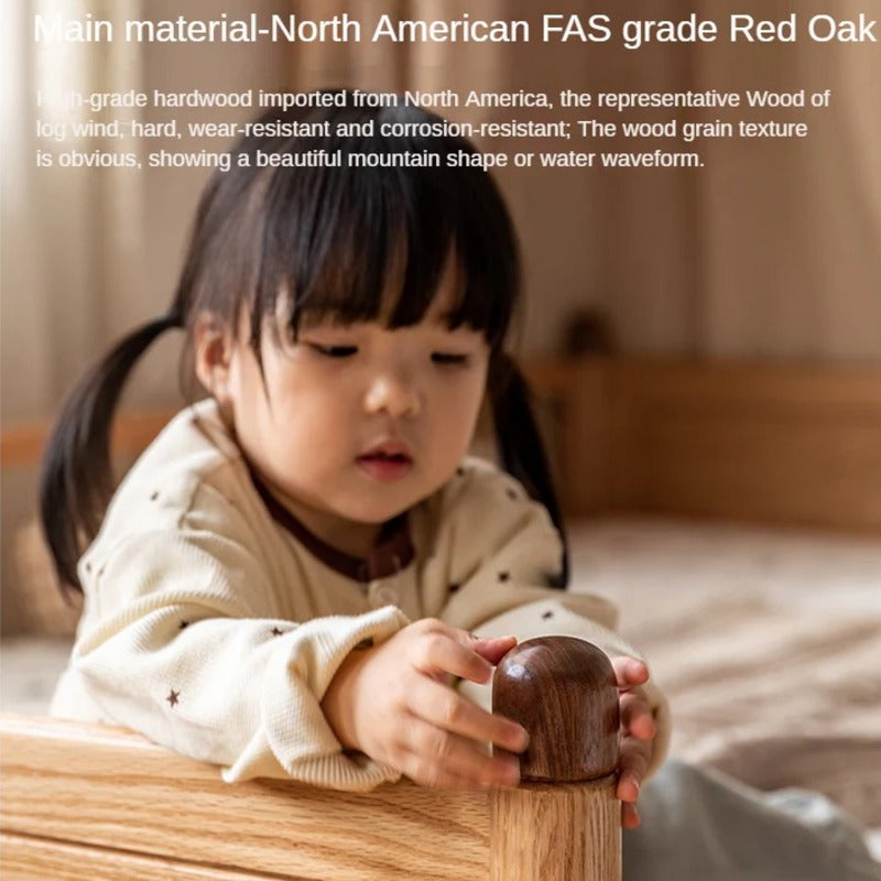 Beech, Oak Solid Wood Children's Bed Widened Guardrail<