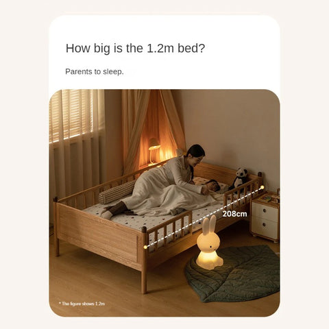 Beech, Oak Solid Wood Children's Bed Widened Guardrail<