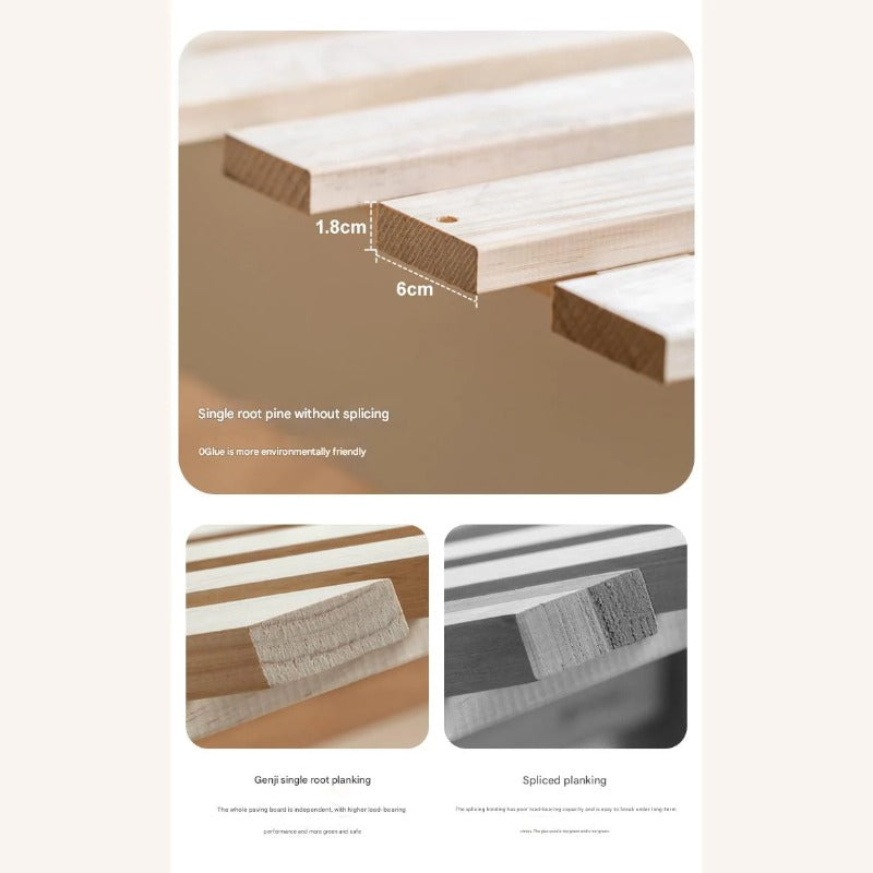 Beech, Oak Solid Wood Children's Bed Widened Guardrail<