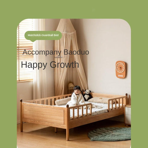 Beech, Oak Solid Wood Children's Bed Widened Guardrail<