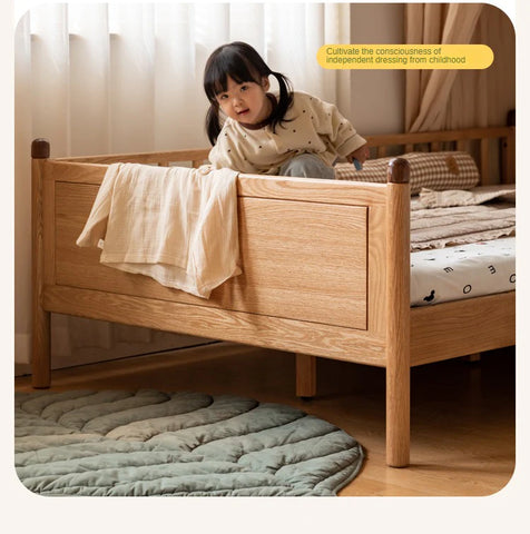 Beech, Oak Solid Wood Children's Bed Widened Guardrail<