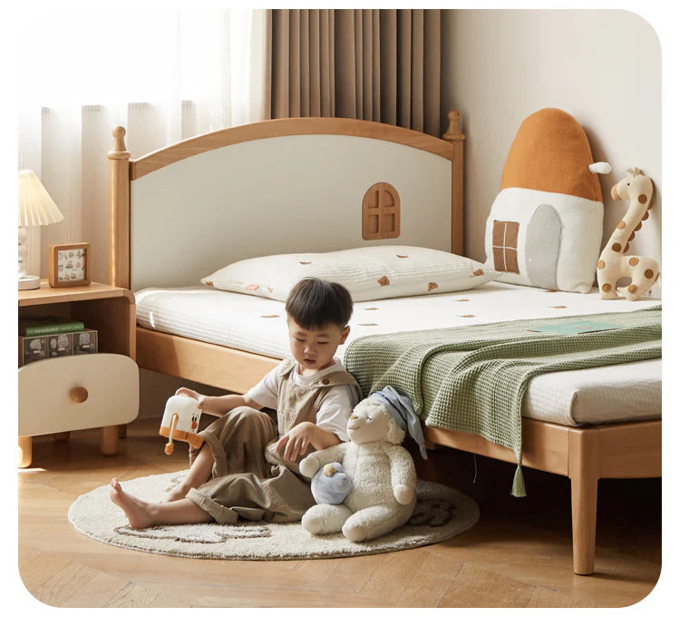 Beech Solid Wood Children's Single Bed.