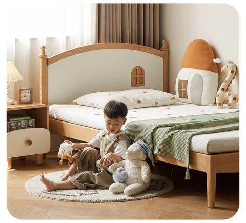 Beech Solid Wood Children's Single Bed.