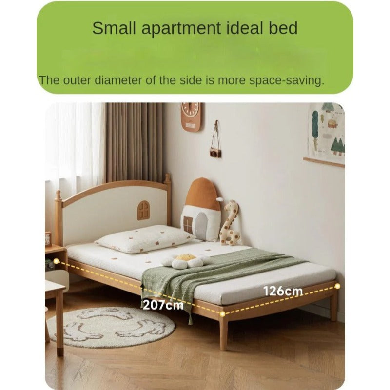 Beech Solid Wood Children's Single Bed.