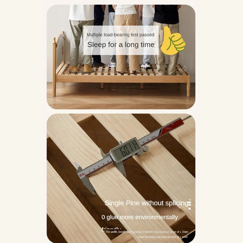 Beech Solid Wood Children's Single Bed.