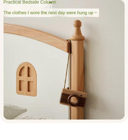 Beech Solid Wood Children's Single Bed.
