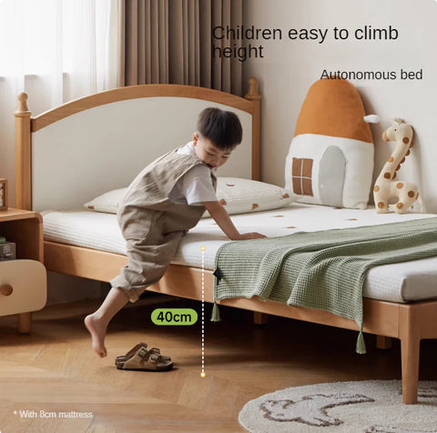 Beech Solid Wood Children's Single Bed.