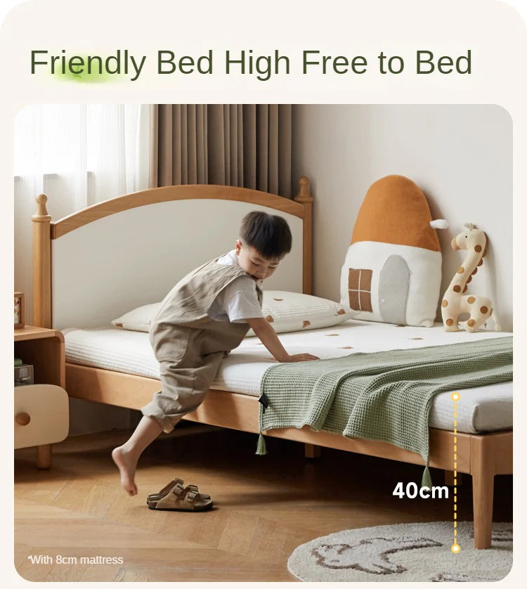 Beech Solid Wood Children's Single Bed.