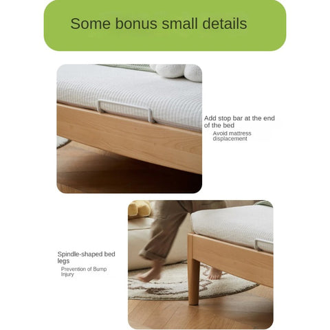 Beech Solid Wood Children's Single Bed.