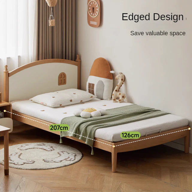 Beech Solid Wood Children's Single Bed.