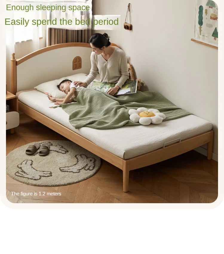 Beech Solid Wood Children's Single Bed.