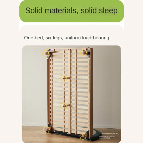 Beech Solid Wood Children's Rainbow Montessori Platform Bed.