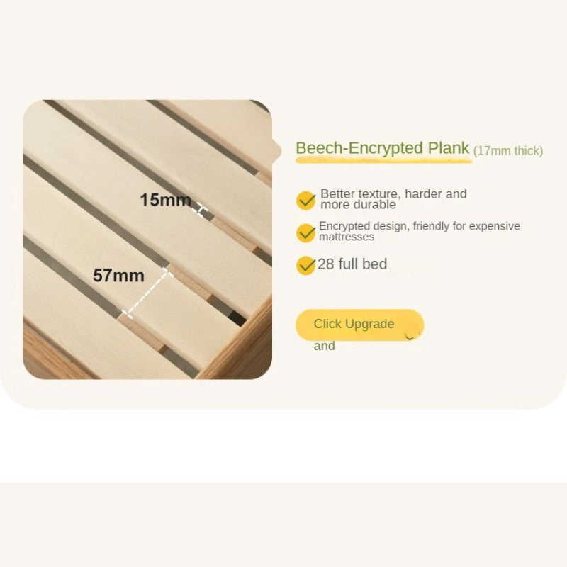 Beech Solid Wood Children's Rainbow Montessori Platform Bed.