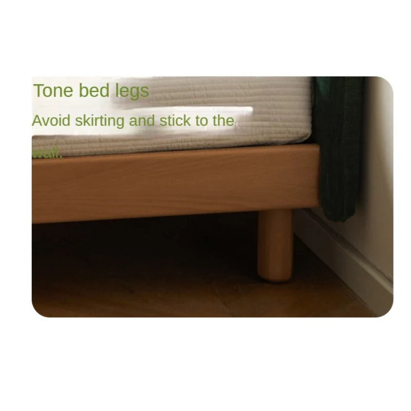 Beech Solid Wood Children's Rainbow Montessori Platform Bed.