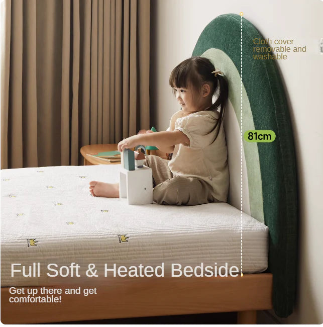 Beech Solid Wood Children's Rainbow Montessori Platform Bed.