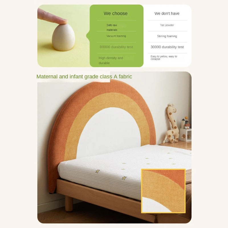 Beech Solid Wood Children's Rainbow Montessori Platform Bed.