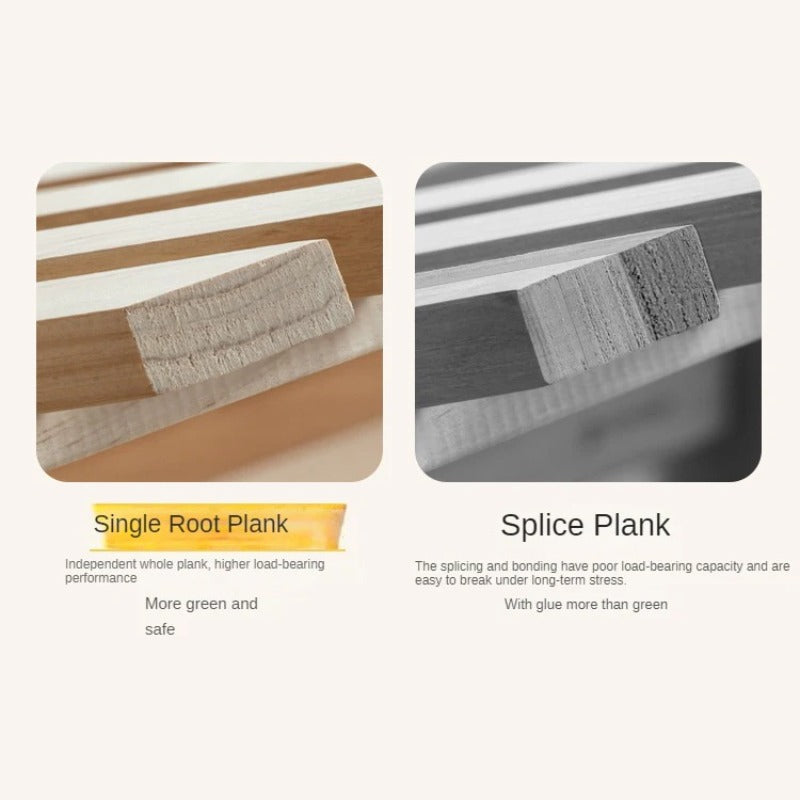 Beech Solid Wood Children's Rainbow Montessori Platform Bed.