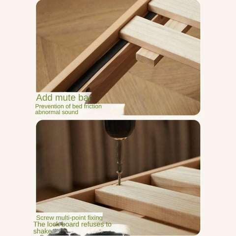 Beech Solid Wood Children's Rainbow Montessori Platform Bed.