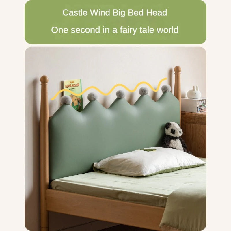 Beech Solid Wood with organic leather Modern Children's Girl Princess Bed<