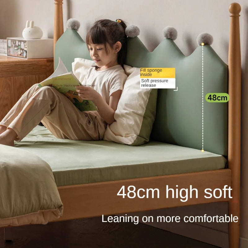Beech Solid Wood with organic leather Modern Children's Girl Princess Bed<