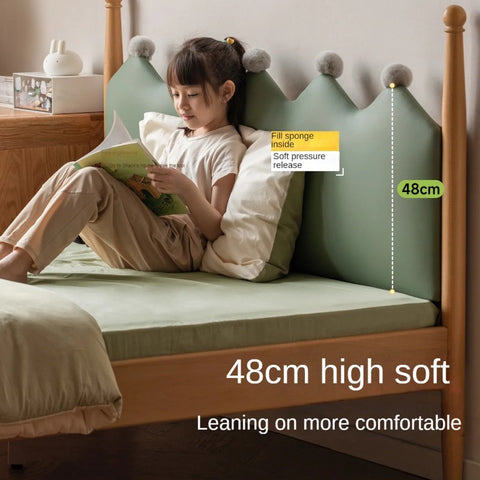 Beech Solid Wood with organic leather Modern Children's Girl Princess Bed<