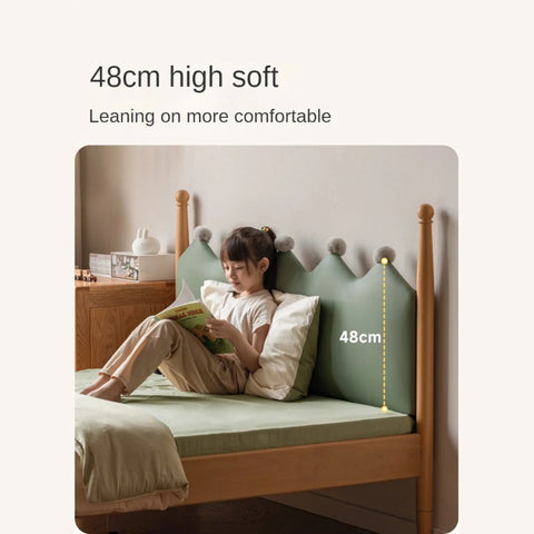 Beech Solid Wood with organic leather Modern Children's Girl Princess Bed<