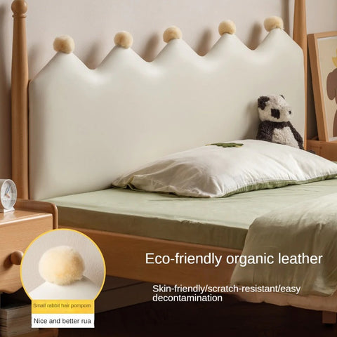 Beech Solid Wood with organic leather Modern Children's Girl Princess Bed<