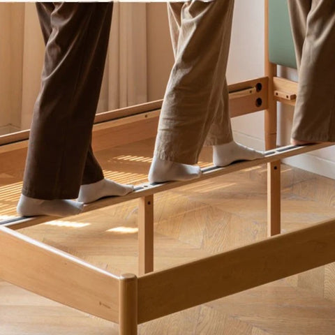 Beech Solid Wood with organic leather Modern Children's Girl Princess Bed<