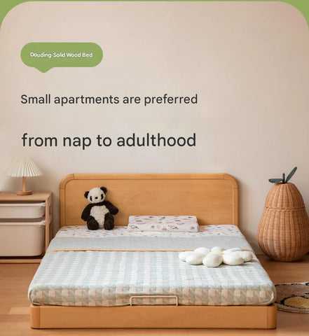 Beech Solid Wood Children's, Montessori Floor Bed<