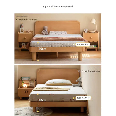 Beech Solid Wood Children's, Montessori Floor Bed<