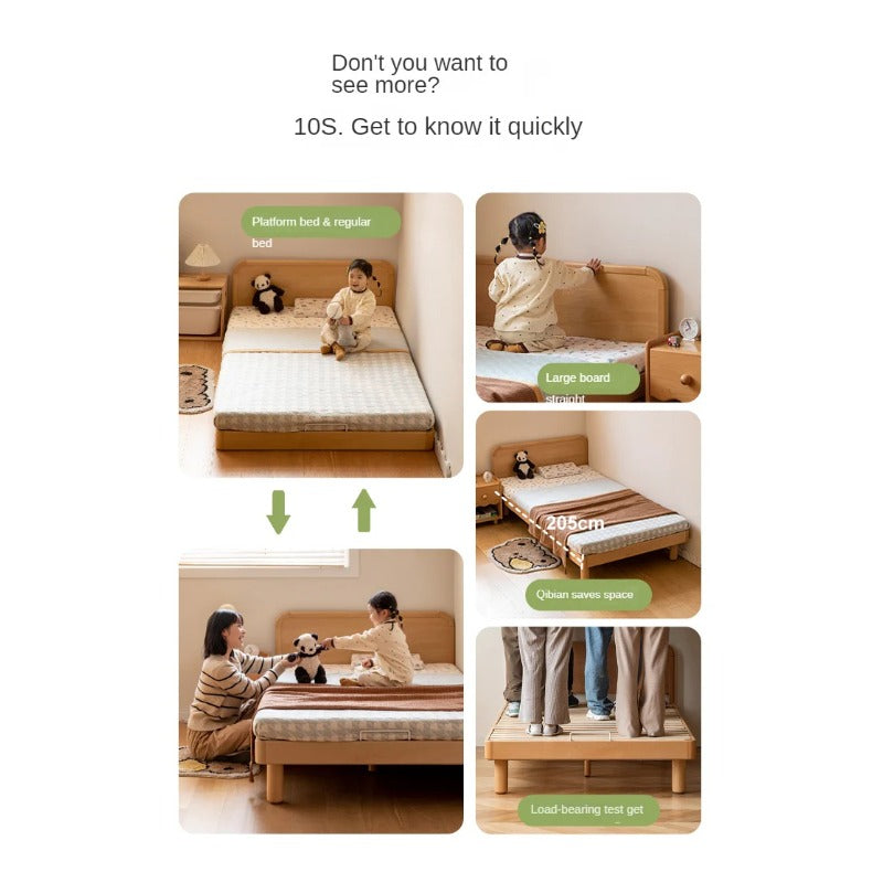 Beech Solid Wood Children's, Montessori Floor Bed<