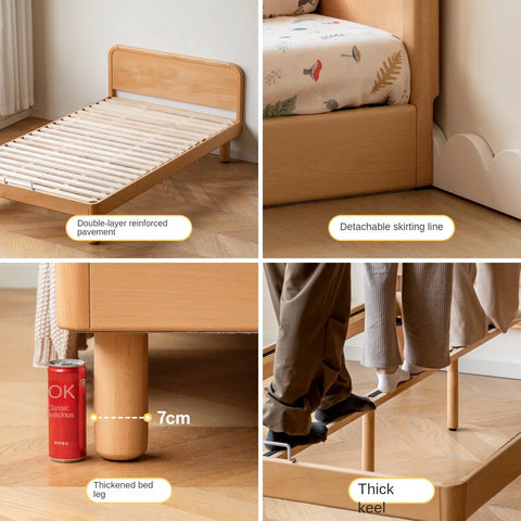 Beech Solid Wood Children's, Montessori Floor Bed<