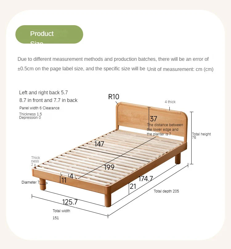 Beech Solid Wood Children's, Montessori Floor Bed<