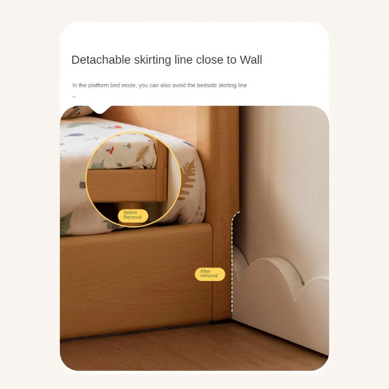 Beech Solid Wood Children's, Montessori Floor Bed<