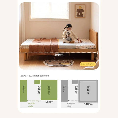 Beech Solid Wood Children's, Montessori Floor Bed<