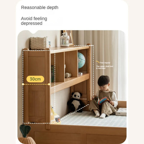 Beech solid wood children's multifunctional bed