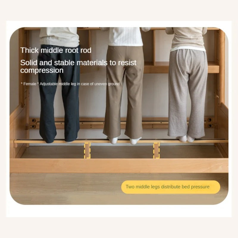 Beech solid wood children's multifunctional bed