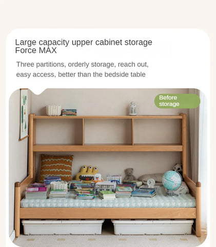 Beech solid wood children's multifunctional bed